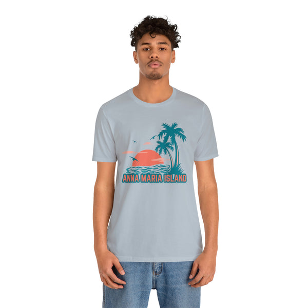 Anna Maria Island, Florida T-Shirt - Retro Palm Tree & Beach Unisex Anna Maria Island Shirt