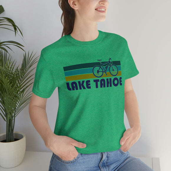 Lake Tahoe T-Shirt - Retro Mountain Bike Adult Unisex Lake Tahoe, Idaho T Shirt