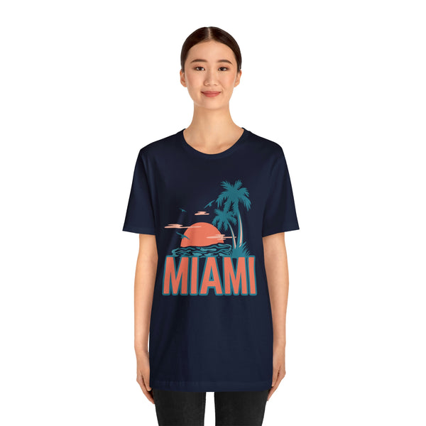Miami, Florida T-Shirt - Retro Palm Tree & Beach Unisex Miami Shirt