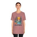 Washington T-Shirt - Mountain Illustration Unisex Washington Shirt-2