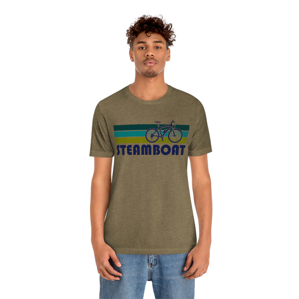 Steamboat T-Shirt - Retro Mountain Bike Adult Unisex Steamboat, Colorado T Shirt