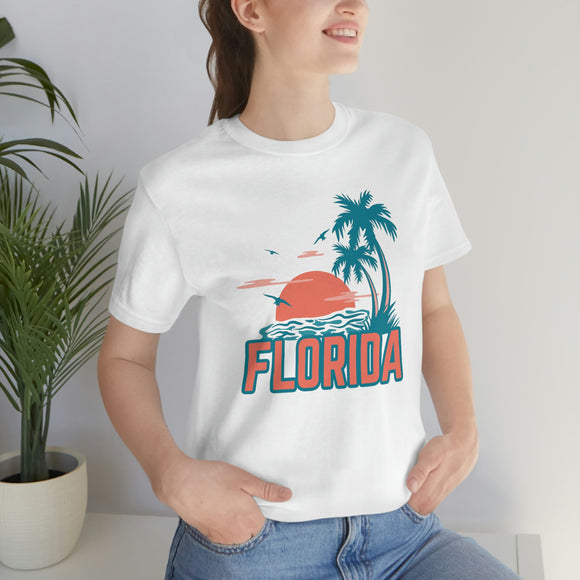 Florida T-Shirt - Retro Palm Tree & Beach Unisex Florida Shirt