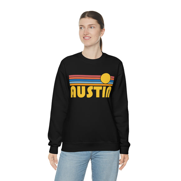 Austin, Texas Sweatshirt - Retro Sunset Unisex