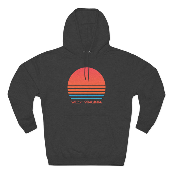 Premium West Virginia Hoodie - Retro 80s Unisex Sweatshirt