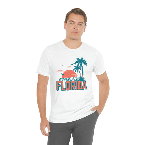 Florida T-Shirt - Retro Palm Tree & Beach Unisex Florida Shirt