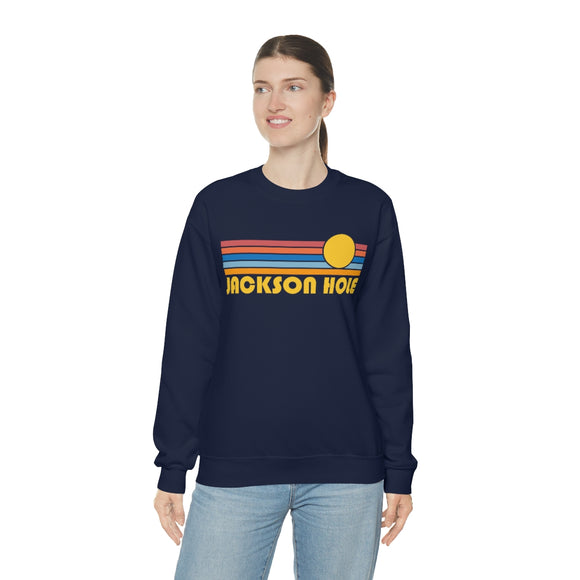 Jackson Hole, Wyoming Sweatshirt - Retro Sunrise Unisex