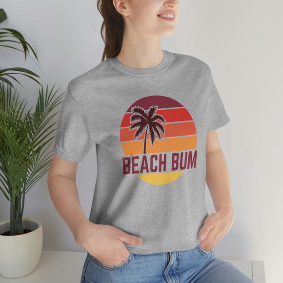 Beach Bum T-Shirt - Retro Palm Tree Unisex Beach Bum Shirt