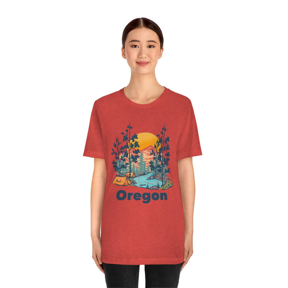 Oregon T-Shirt - Mountain Illustration Unisex Oregon Shirt