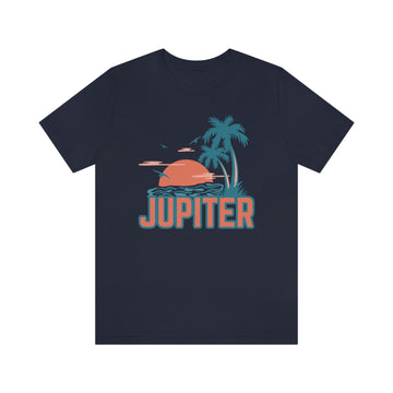 Buy navy Jupiter, Florida T-Shirt - Retro Palm Tree &amp; Beach Unisex Jupiter Shirt