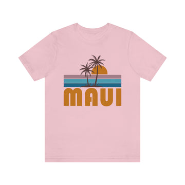 Buy pink Maui, Hawaii T-Shirt - Retro Palm Tree Unisex Maui Shirt