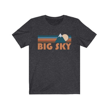 Buy dark-grey-heather Big Sky, California T-Shirt - Retro Mountain Adult Unisex Big Sky T Shirt