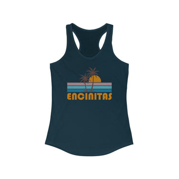 Encinitas, California Women's Tank - Retro Palm Tree Women's Racerback Encinitas Tank Top