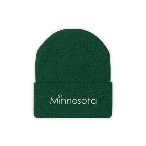 Minnesota Knit Beanie - Adult Embroidered Snowflake Minnesota Knit Hat