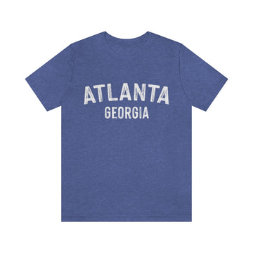 Buy heather-true-royal Atlanta, Georgia Shirt - Paint Text Unisex Atlanta T-Shirt