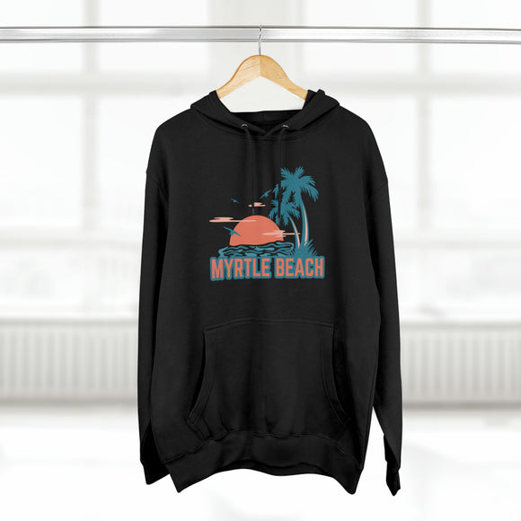 Premium Myrtle Beach, South Carolina Hoodie - Palm Tree Unisex Sweatshirt
