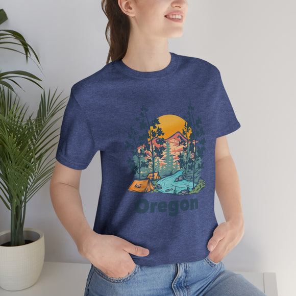 Oregon T-Shirt - Mountain Illustration Unisex Oregon Shirt