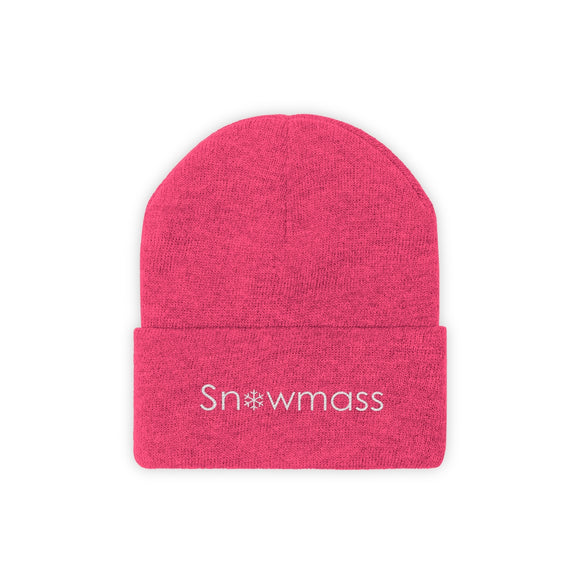 Snowmass, Colorado Knit Beanie - Adult Embroidered Snowflake Snowmass Knit Hat