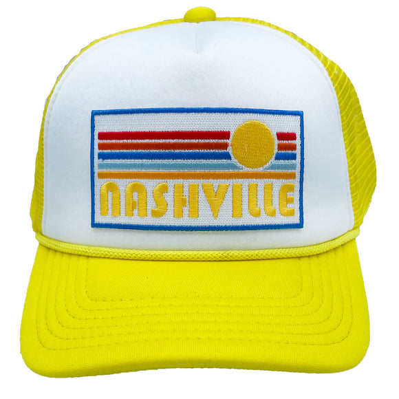 Kids' Nashville, Tennessee Trucker Hat - Retro Sun Snapback Youth Hat