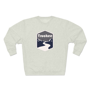 Buy oatmeal-heather Premium Truckee, California Crewneck Sweatshirt - Retro Unisex Sweatshirt