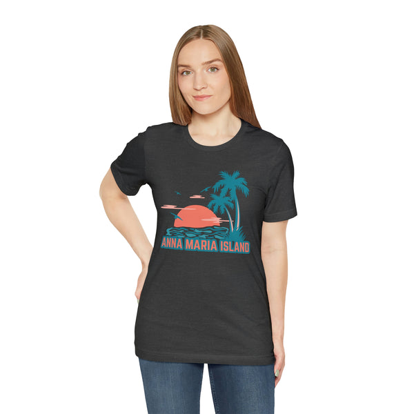Anna Maria Island, Florida T-Shirt - Retro Palm Tree & Beach Unisex Anna Maria Island Shirt