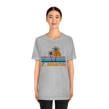 St Augustine, Florida T-Shirt - Retro Palm Tree Unisex St Augustine Shirt - 0