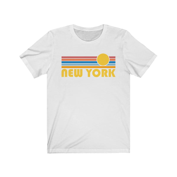 New York, New York T-Shirt - Retro Sunrise Adult Unisex New York T Shirt