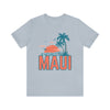 Maui, Hawaii T-Shirt - Retro Palm Tree & Beach Unisex Maui Shirt