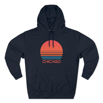 Buy navy Premium Chicago, Illinois Hoodie - Retro 80s Unisex Sweatshirt
