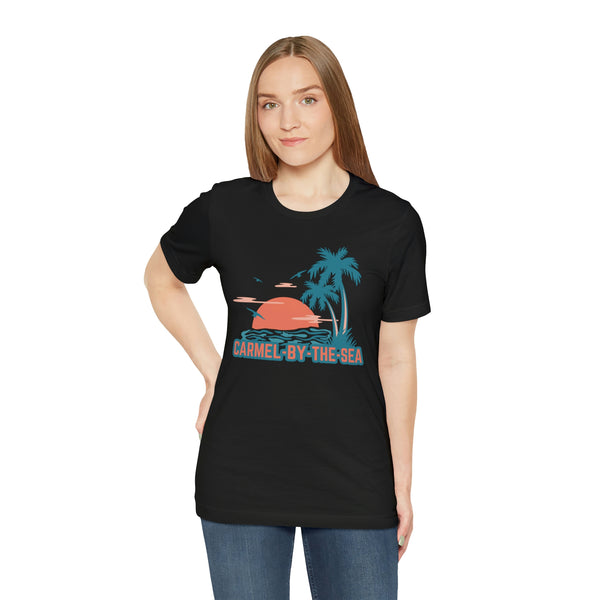 Carmel-by-the-Sea, California T-Shirt - Retro Palm Tree & Beach Unisex Carmel-by-the-Sea Shirt