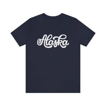 Buy navy Alaska T-Shirt - Hand Lettered Unisex Alaska Shirt