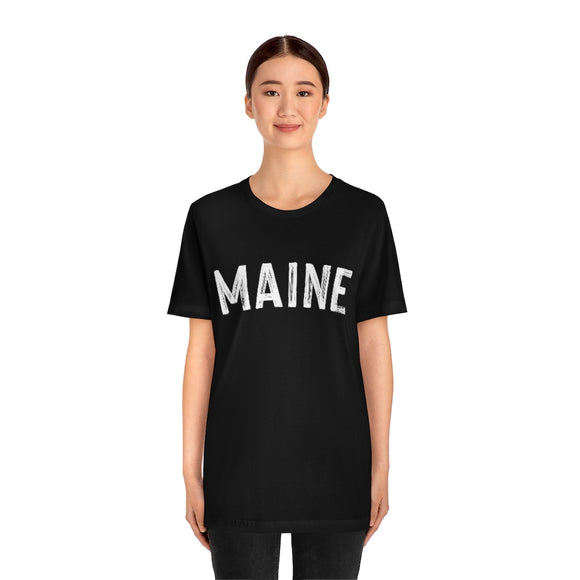 Maine T-Shirt - Paint Text Unisex Maine Shirt