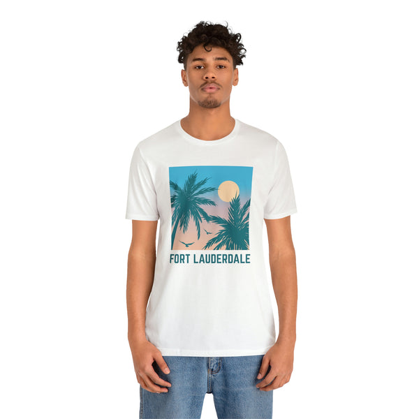Fort Lauderdale, Florida T-Shirt - Retro Palm Tree & Beach Unisex Fort Lauderdale Shirt