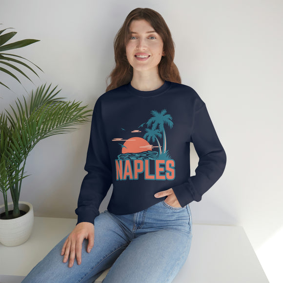 Naples, Florida Sweatshirt - Unisex Retro Palm Tree Crewneck Naples Sweatshirt
