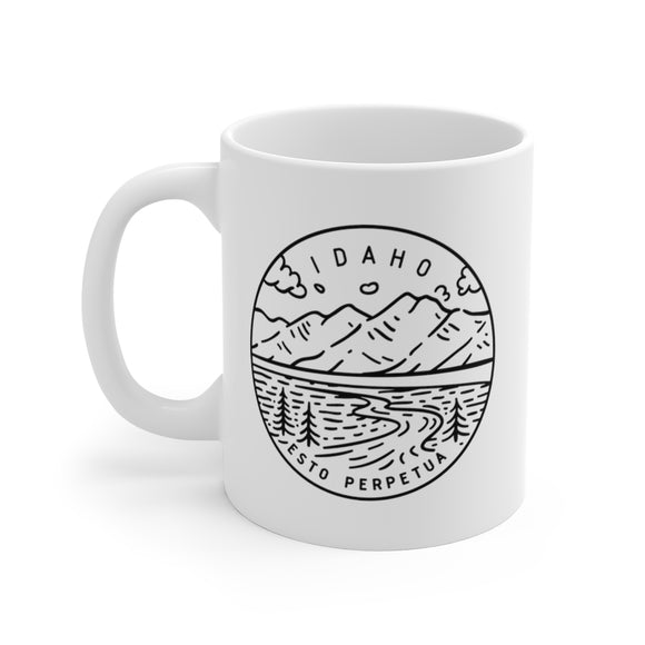 Idaho Mug - State Design White Ceramic Idaho Mug (11oz & 15oz)