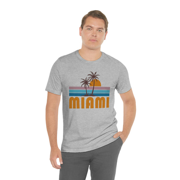 Miami, Florida T-Shirt - Retro Palm Tree Unisex Miami Shirt
