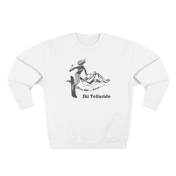 Premium Telluride, Colorado Crewneck Sweatshirt - Retro Unisex Sweatshirt