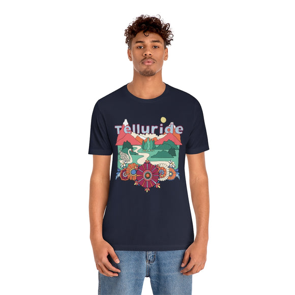 Telluride T-Shirt - Retro Mountain / Hippie Style Telluride, Colorado Shirt