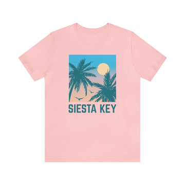 Buy pink Siesta Key, Florida T-Shirt - Retro Palm Tree &amp; Beach Unisex Siesta Key Shirt