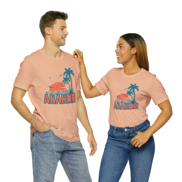 Anaheim, California T-Shirt - Retro Palm Tree & Beach Unisex Anaheim Shirt