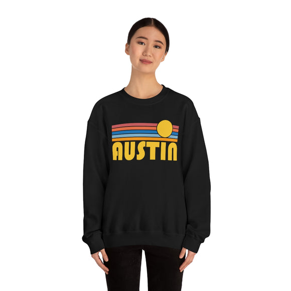 Austin, Texas Sweatshirt - Retro Sunset Unisex