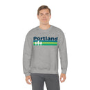 Portland, Oregon Sweatshirt - Retro Trees Unisex-12