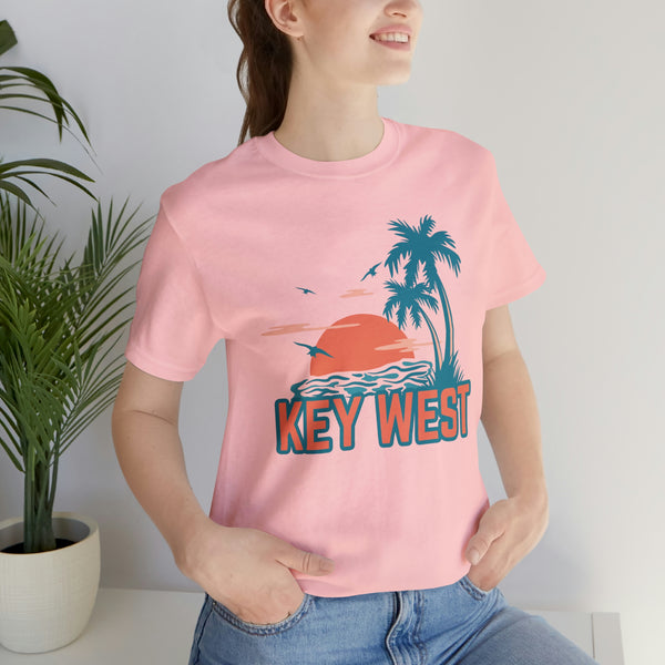 Key West, Florida T-Shirt - Retro Palm Tree & Beach Unisex Key West Shirt
