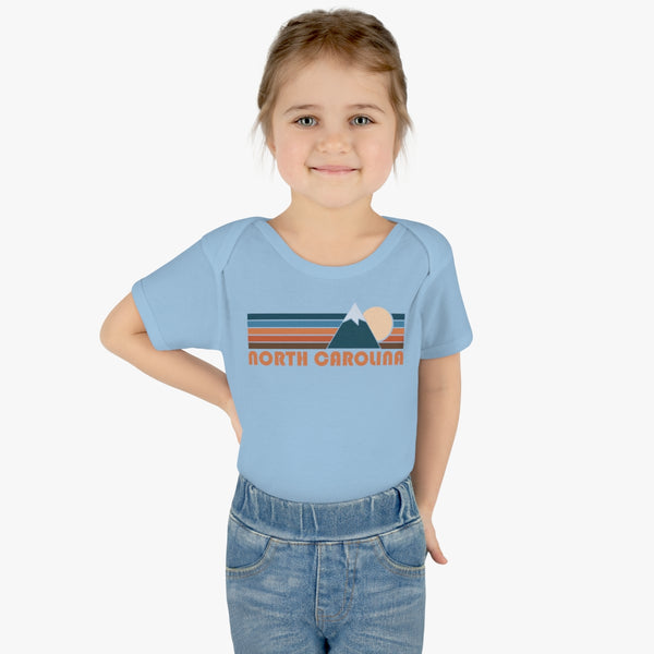 North Carolina Baby Bodysuit - Retro Mountain North Carolina Baby Bodysuit