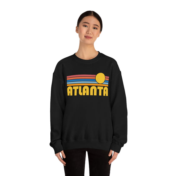 Atlanta, Georgia Crewneck Sweatshirt - Retro Sunset Unisex