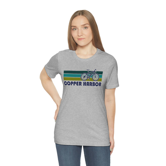 Copper Harbor T-Shirt - Retro Mountain Bike Adult Unisex Copper Harbor, Michigan T Shirt