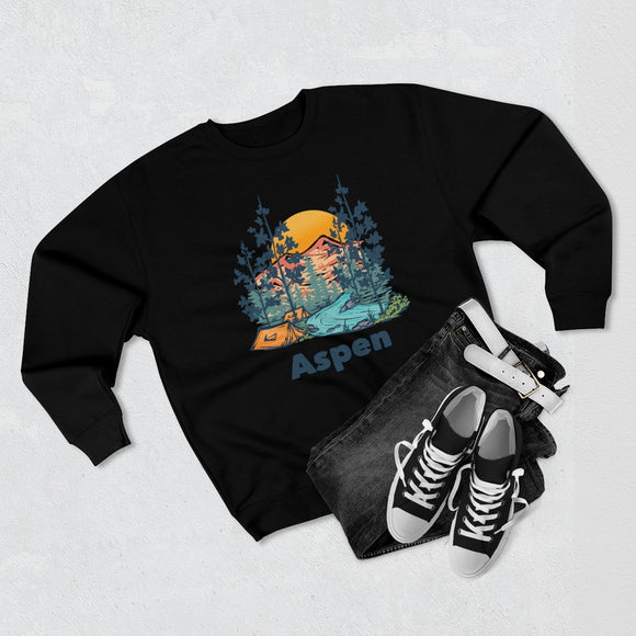 Premium Aspen Sweatshirt - Unisex Premium Crewneck Aspen, Colorado Sweatshirt