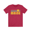 Maine T-Shirt - Retro Sunrise Adult Unisex Maine T Shirt-8