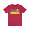 Maine T-Shirt - Retro Sunrise Adult Unisex Maine T Shirt
