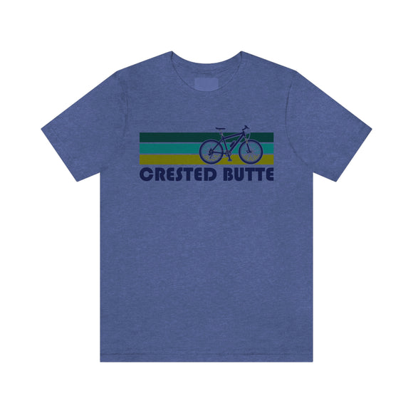 Crested Butte T-Shirt - Retro Mountain Bike Adult Unisex Crested Butte, Colorado T Shirt