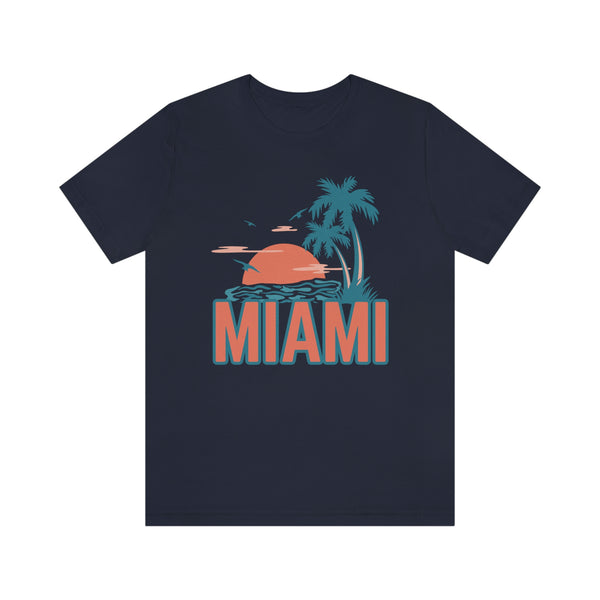 Miami, Florida T-Shirt - Retro Palm Tree & Beach Unisex Miami Shirt
